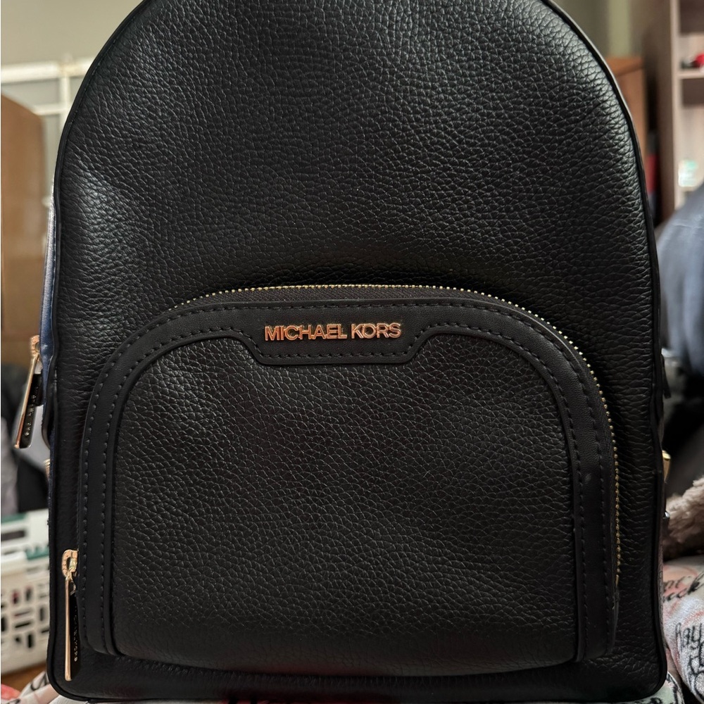 Michael Kors Black Leather Men's Backpack